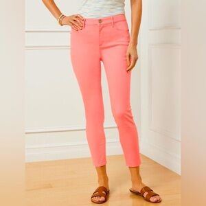 Talbots Size 8 Strawberry Pink High Waist Stretch Jegging Crop Pants NWOT
